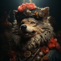 Expressive Wolf Costume Image With Meticulous Photorealism