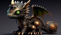 Steampunk-Inspired Biomechanical Baby Dragon, An AI-Generated Masterpiece