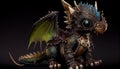 Steampunk-Inspired Biomechanical Baby Dragon, An AI-Generated Masterpiece