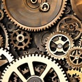 A steampunk-inspired digital texture with gears, cogs, and industrial elements, giving a sense of Victorian-era technology2, Gen Royalty Free Stock Photo