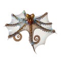 A steampunk octopus with mechanical gears on transparent background Royalty Free Stock Photo