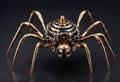 a steampunk-inspired mechanical spider with detailed legs and body.