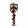 Steampunk-inspired Microphone With Gold Or Black Accents On White Background