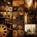 Steampunk-inspired Moodboard with Industrial Aesthetics