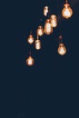 Steampunk interior design edison light bulbs Royalty Free Stock Photo