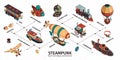 Steampunk Isometric Infographics