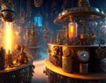 The steampunk laboratory of alchemist - AI generated art