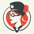 Steampunk lady with a sailor top hat