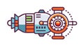 Steampunk Machine Part Gear Vector Icon, vector design Generative AI Royalty Free Stock Photo