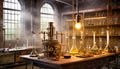 Steampunk Mad Scientist Laboratory Background Royalty Free Stock Photo