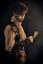 Steampunk male model Royalty Free Stock Photo