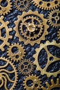 Steampunk mechanical cogs gears wheels on leather background Royalty Free Stock Photo