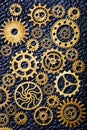 Steampunk mechanical cogs gears wheels on leather background Royalty Free Stock Photo