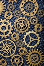 Steampunk mechanical cogs gears wheels on leathern background Royalty Free Stock Photo