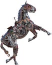 Steampunk Mechanical Machine Horse, Isolated