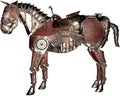 Steampunk Mechanical Machine Horse Isolated