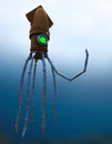 Steampunk Mechanical Squid Under Water