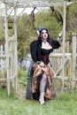 Steampunk Model Outdoors Royalty Free Stock Photo
