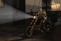 Steampunk motorcyclist