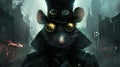 Steampunk Mouse with Classical Hat Royalty Free Stock Photo