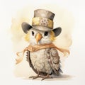 Steampunk Owl: A Playful Character Design With A Hat