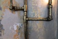 Steampunk pipe on the wall color Royalty Free Stock Photo