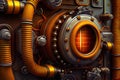 steampunk pipes background, ai generation