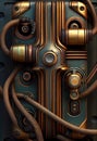 steampunk pipes background, ai generation