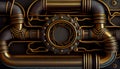 steampunk pipes background, ai generation