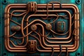 steampunk pipes background, ai generation