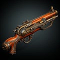 Steampunk Pistol Gunsmither Mods: Neoclassical 2d Game Art With Hyper-realistic Water