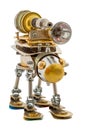 Steampunk robot. Chrome and bronze parts