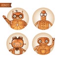 Steampunk robots iconset Royalty Free Stock Photo