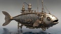 _a steampunk A saltwater predatory fish well responding to artificial lures