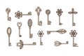 Steampunk. Set of vintage metal keys