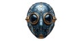 Steampunk Style Mask with Metallic Texture and Gears Isolated on Transparent Background Royalty Free Stock Photo