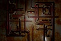 Steampunk style rusty pipes with valves 3d