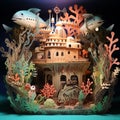 Steampunk Submarine Fantasy with Papercraft Magic Ai generated