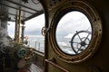Steampunk submarine or military ship window Royalty Free Stock Photo