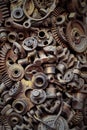 Steampunk texture, backgroung with mechanical parts, gear wheels