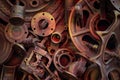 Steampunk texture, backgroung with mechanical parts, gear wheels