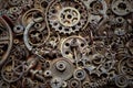 Steampunk texture, backgroung with mechanical parts, gear wheels