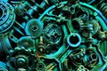 Steampunk texture, backgroung with mechanical parts, gear wheels