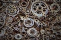 Steampunk texture, backgroung with mechanical parts, gear wheels