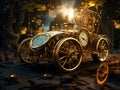 steampunk time machine vehicle, ai generative Royalty Free Stock Photo