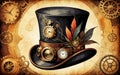 Steampunk Top Hat with Gears Royalty Free Stock Photo