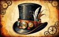 Steampunk Top Hat with Gears Royalty Free Stock Photo