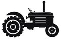 Steampunk Tractor Silhouette, Tractors Vector Silhouette,Tractor Silhouettes Modern and Antique Royalty Free Stock Photo