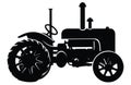 Steampunk Tractor Silhouette, Tractors Vector Silhouette,Tractor Silhouettes Modern and Antique Royalty Free Stock Photo