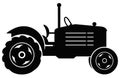 Steampunk Tractor Silhouette, Tractors Vector Silhouette,Tractor Silhouettes Modern and Antique Royalty Free Stock Photo